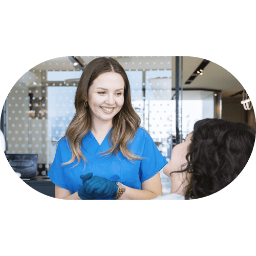 hygienist with patient